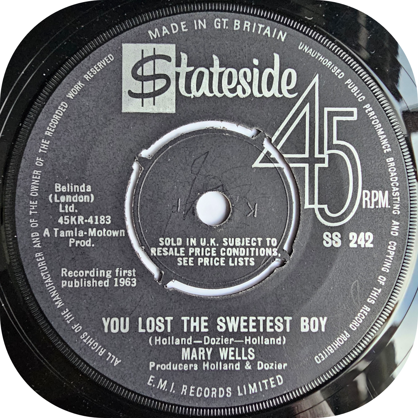 Mary Wells - You Lost The Sweetest Boy - Stateside