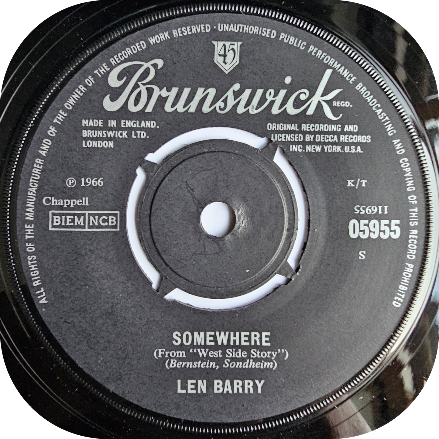 Len Barry - It's A Crying Shame - Brunswick
