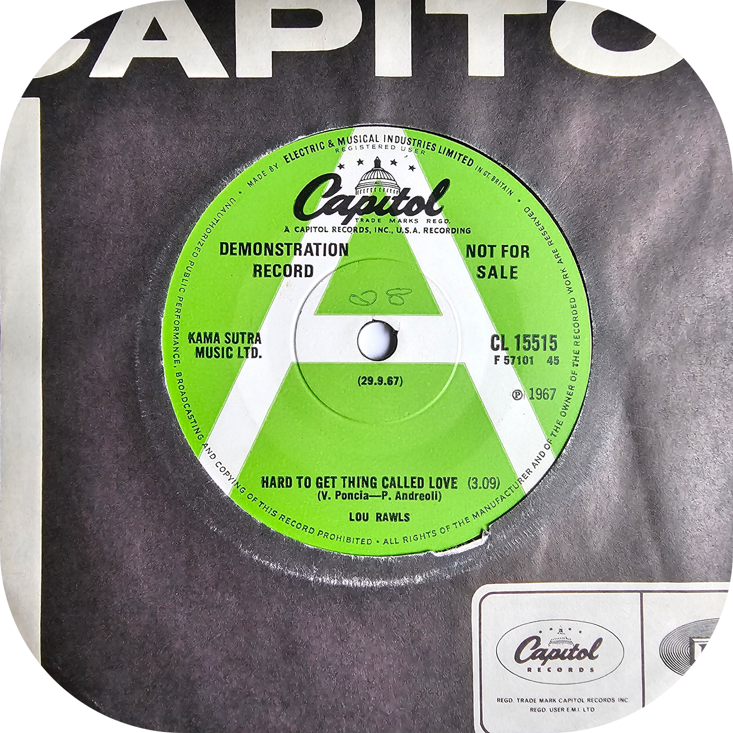 Lou Rawls - Hard To Get Thing Called Love - Capitol DEMO