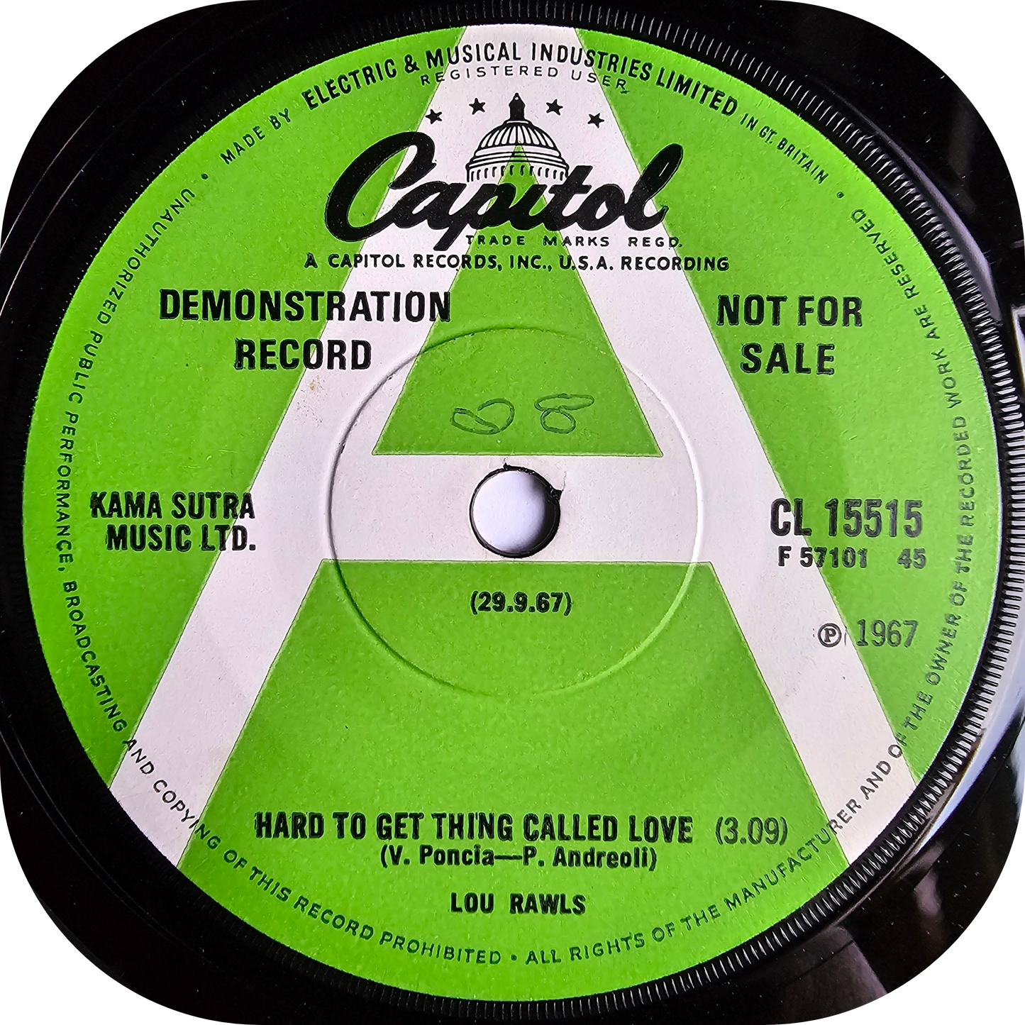 Lou Rawls - Hard To Get Thing Called Love - Capitol DEMO
