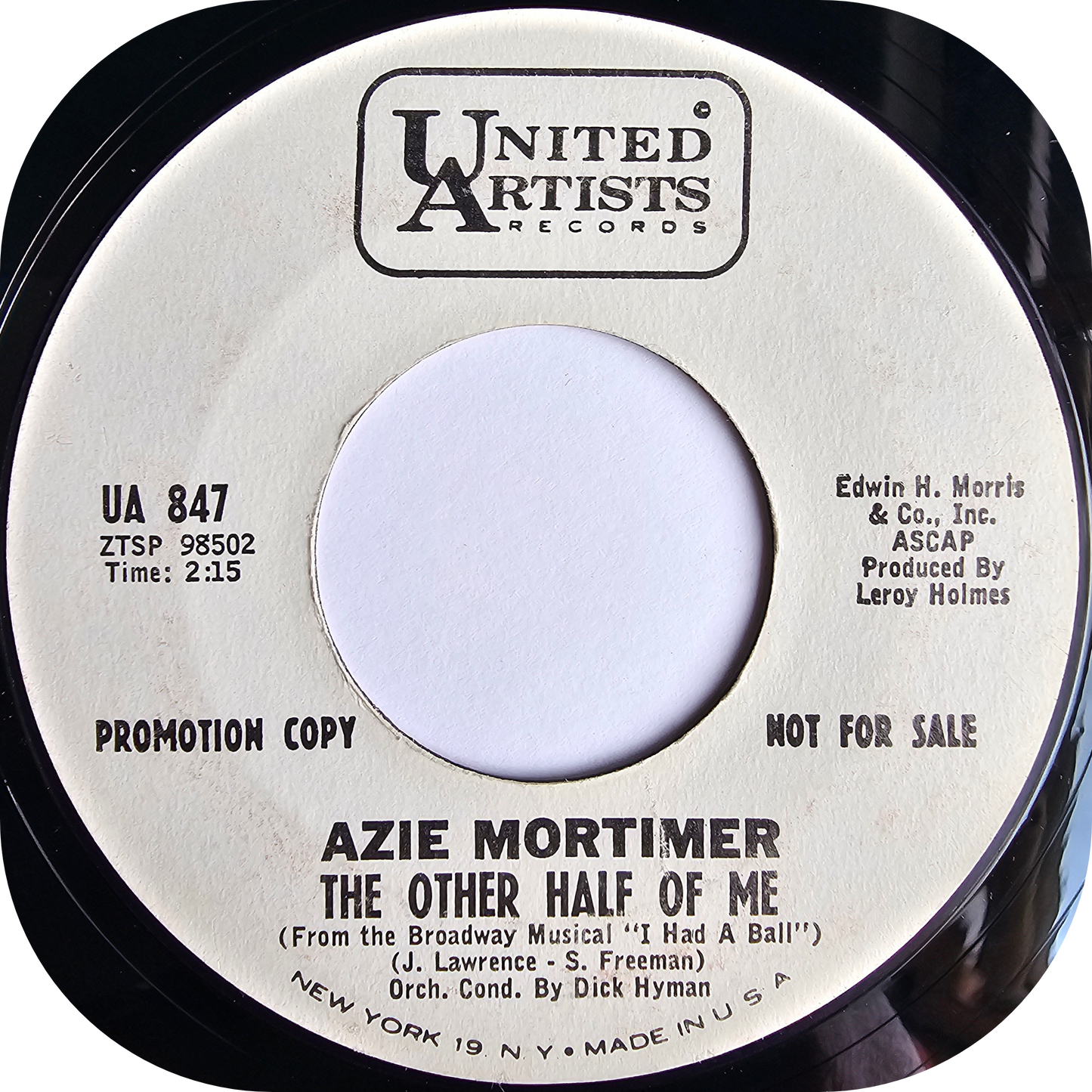 Azie Mortimer - You're Ashamed Of Me - United Artists DEMO