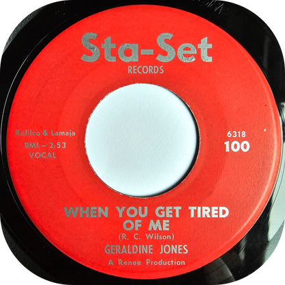 Geraldine Jones - Baby I'm Leaving You - Sta-Set