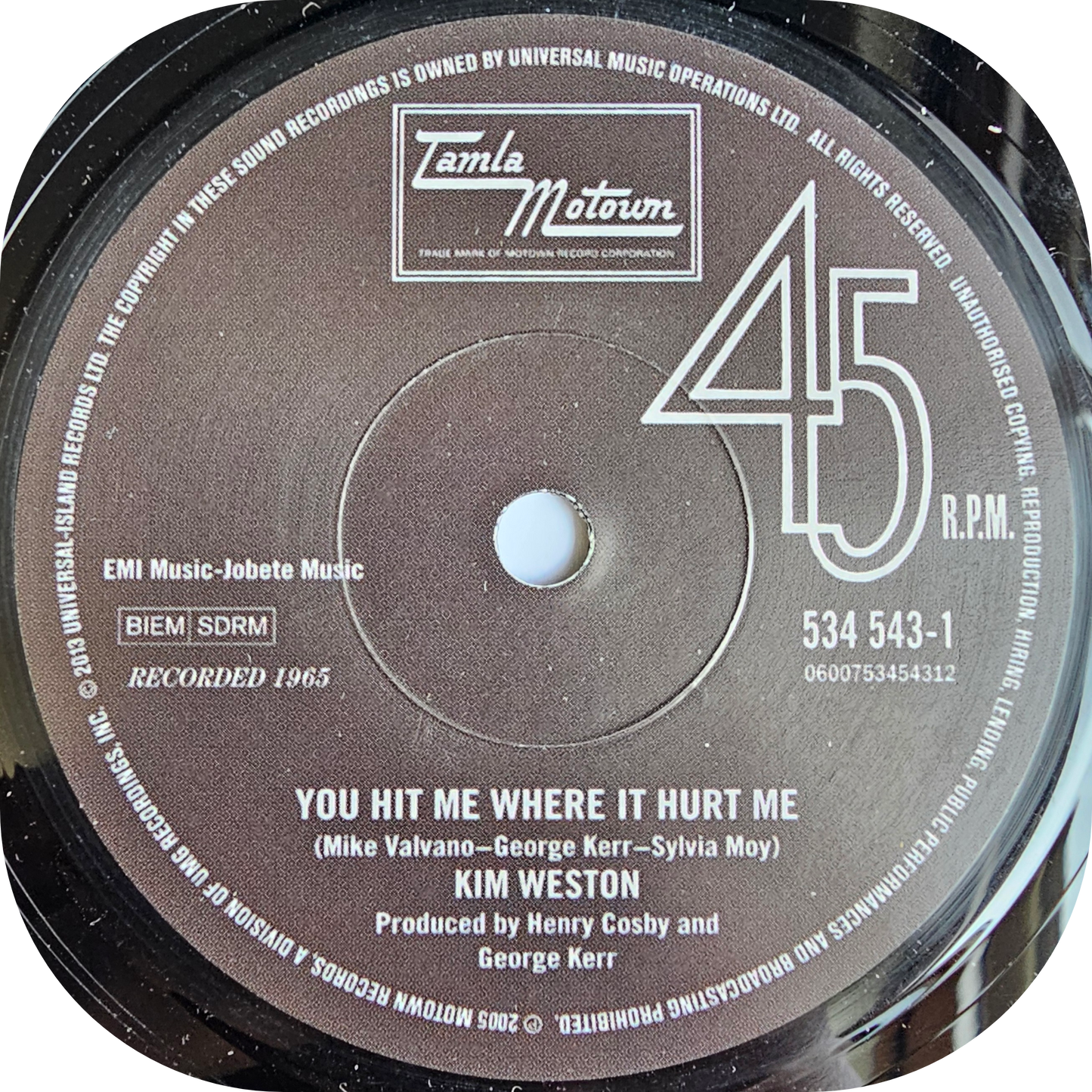 Kim Weston - You Hit Me Where It Hurt Me - Tamla Motown