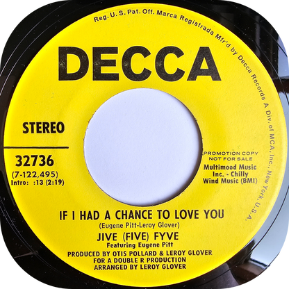 Jive (Five) Fyve - If I Had A Chance To Love You - Decca DEMO