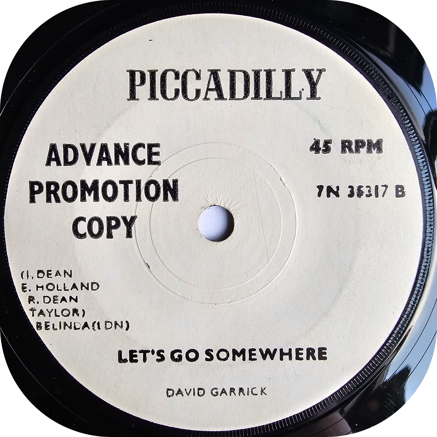 David Garrick - Let's Go Somewhere - Piccadilly DEMO