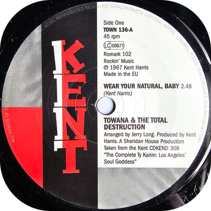 Towana & The Total Destruction - Wear Your Natural, Baby - Kent