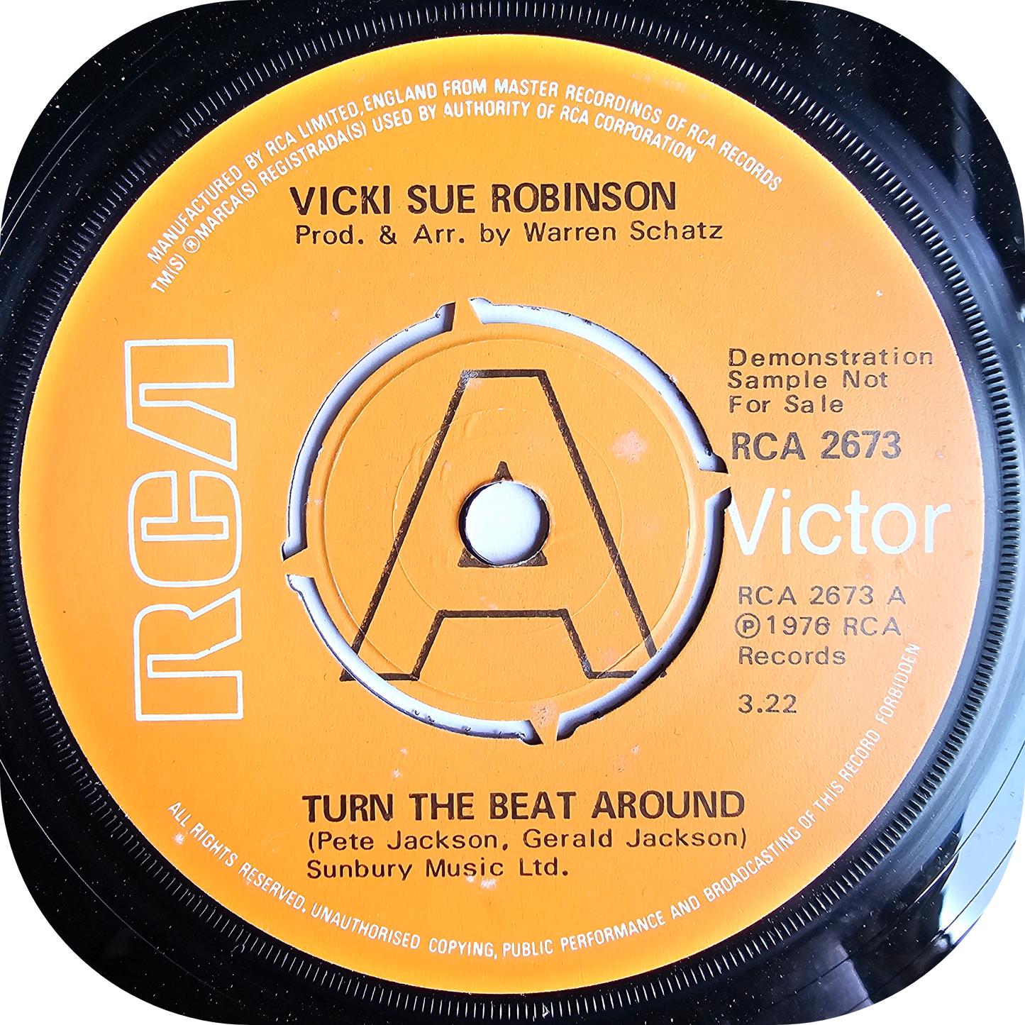 Vicki Sue Robinson - Turn The Beat Around - RCA DEMO