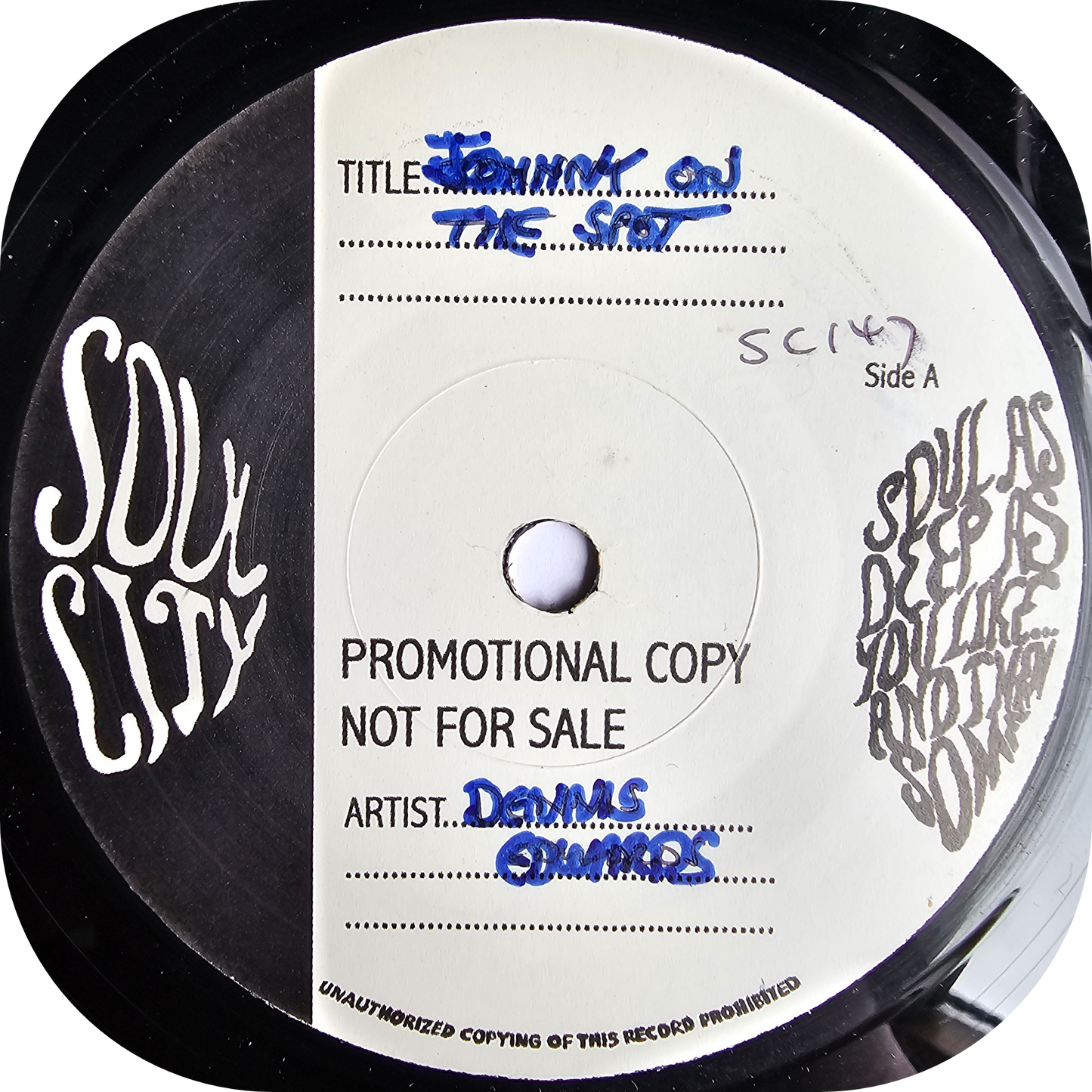 Dennis Edwards - Johnny On The Spot - Soul City TEST PRESS