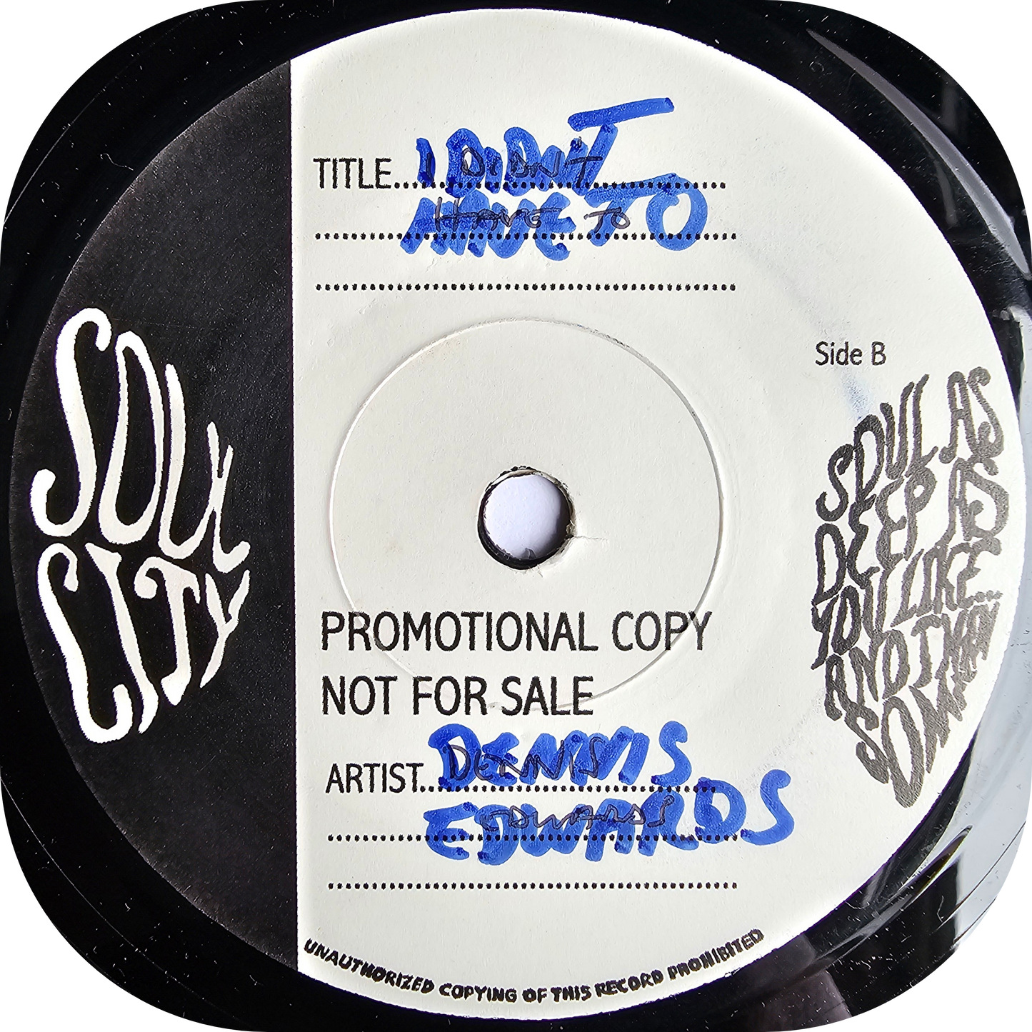 Dennis Edwards - Johnny On The Spot - Soul City TEST PRESS