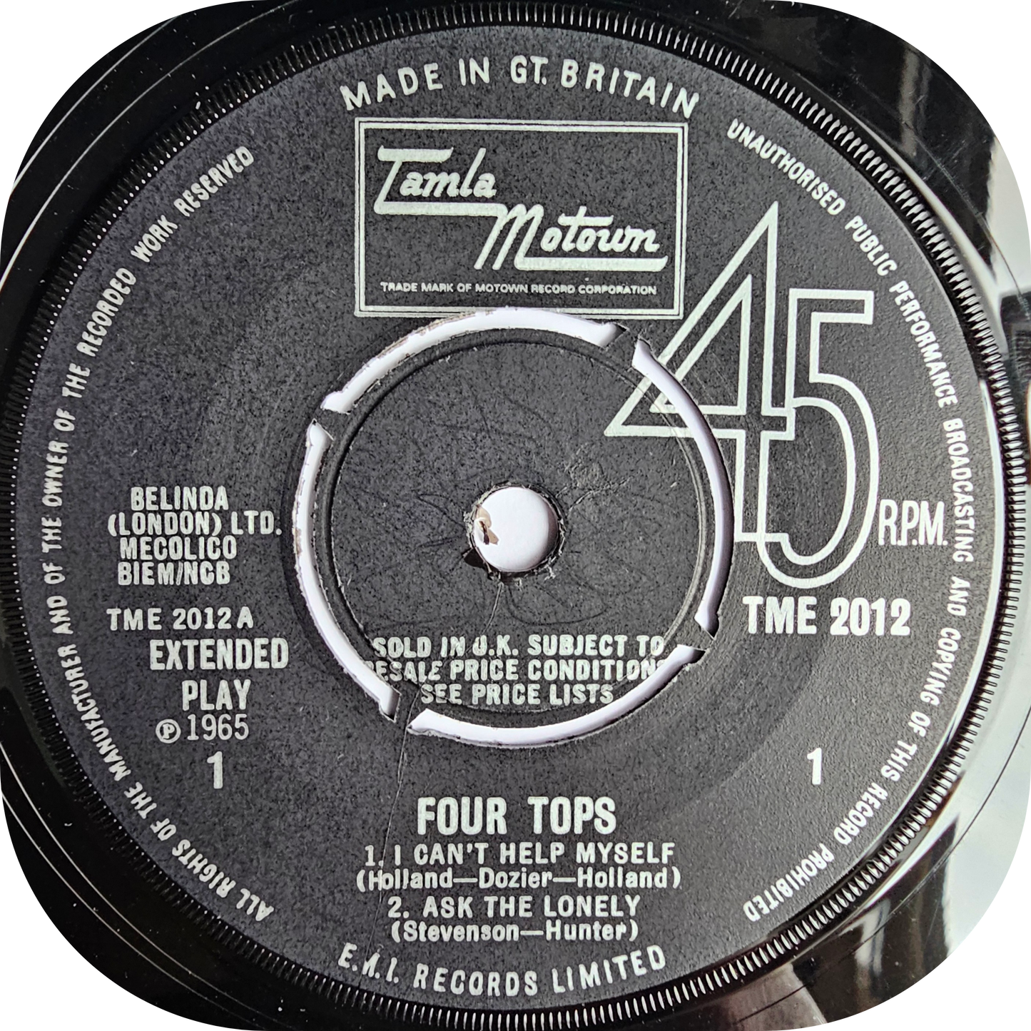 Four Tops - I Can't Help Myself - Tamla Motown E.P