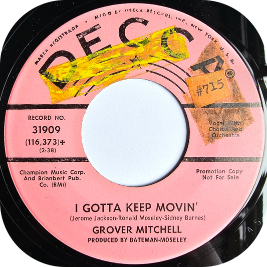 Grover Mitchell - I Gotta Keep Movin' - Decca DEMO