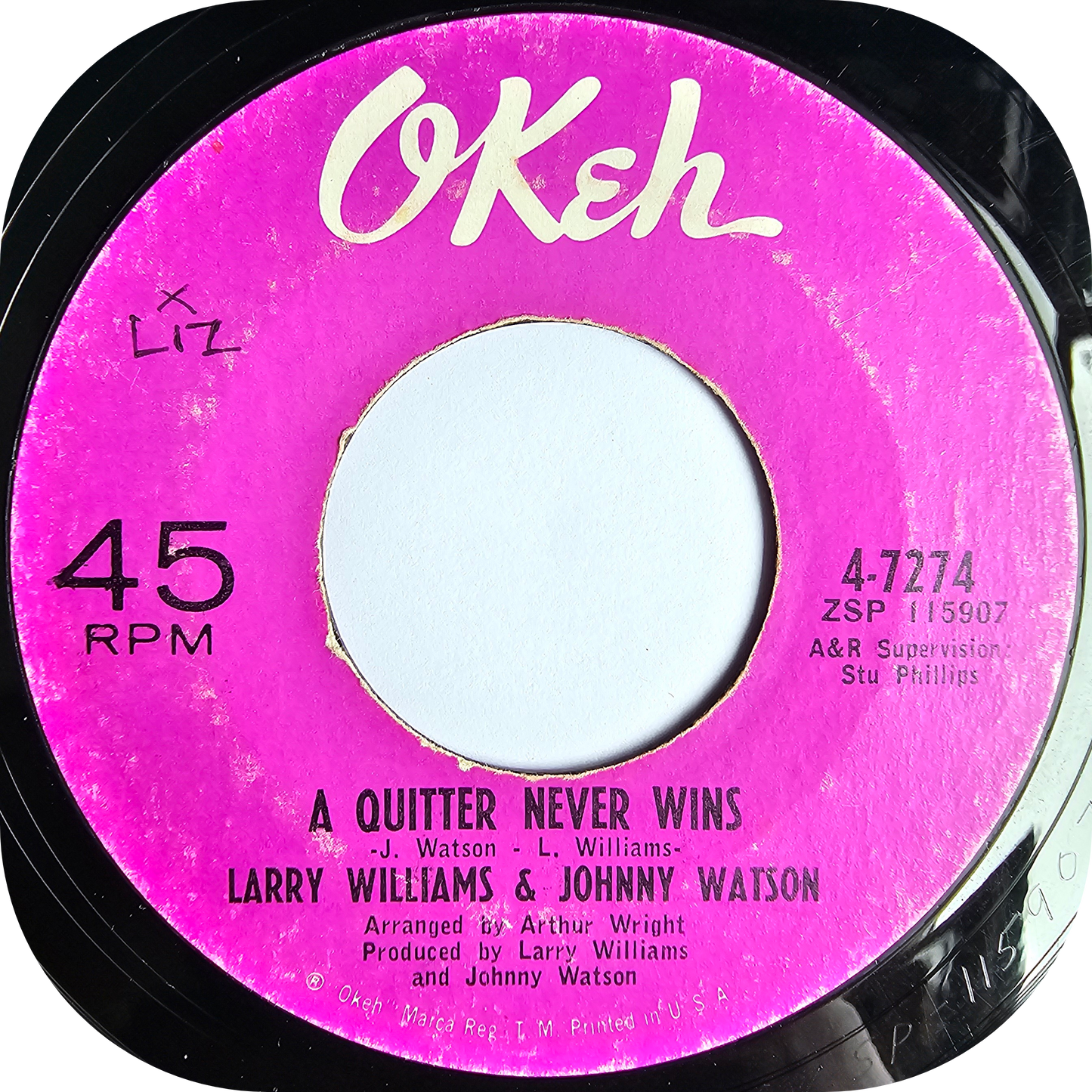 Larry Williams & Johnny Watson - A Quitter Never Wins - Okeh