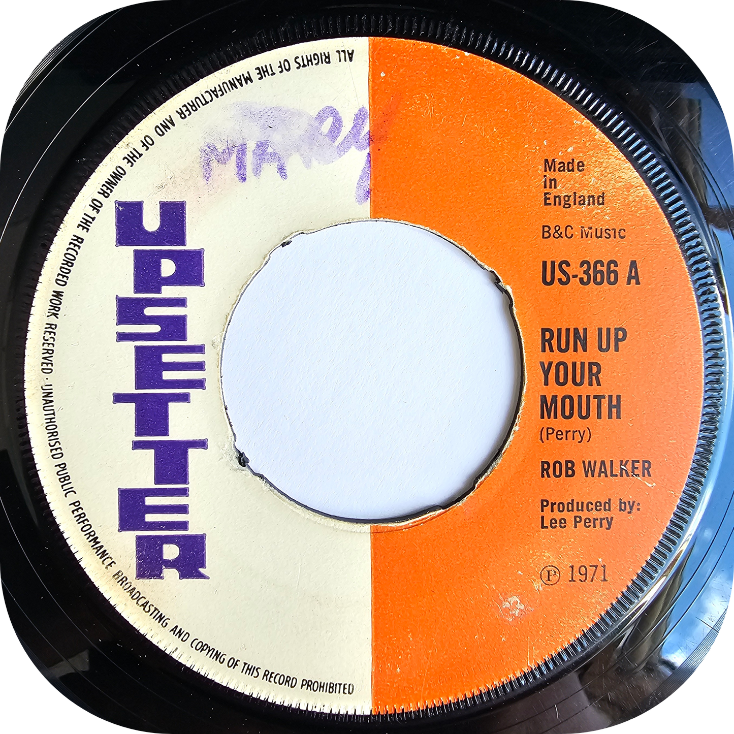Rob Walker - Run Up Your Mouth - Upsetter
