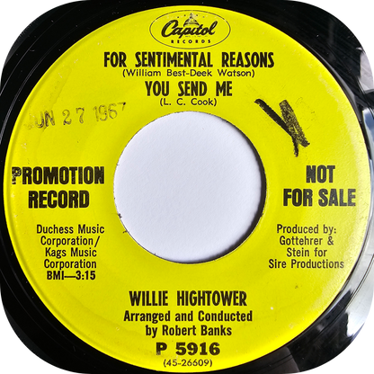 Willie Hightower - Because I Love You - Capitol DEMO