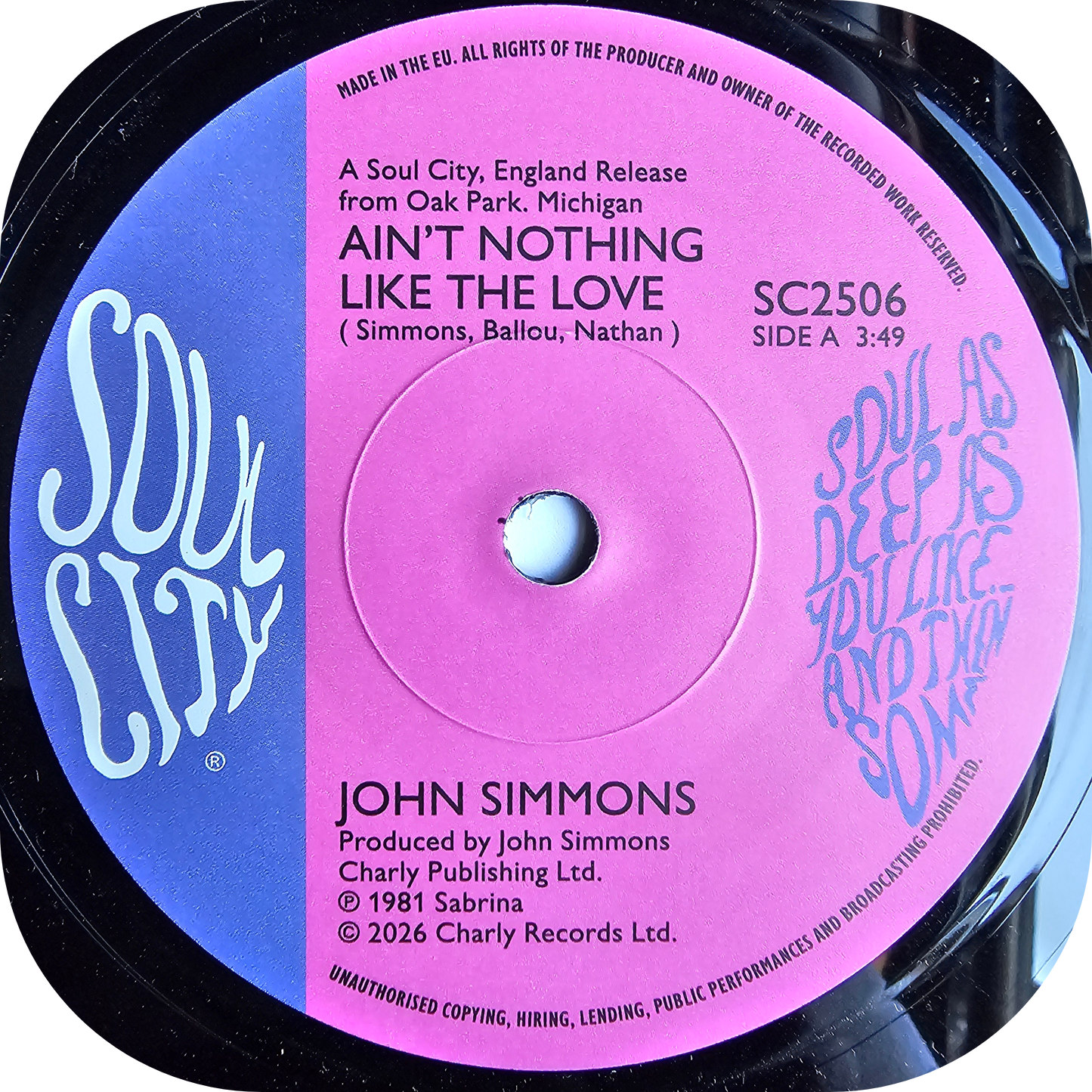 John Simmons - Ain't Nothing Like The Love - Soul City