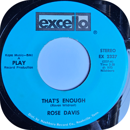 Rose Davis - That's Enough - Excello