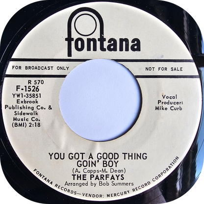 Parfays, The - You Got A Good Thing Goin' Boy - Fontana DEMO