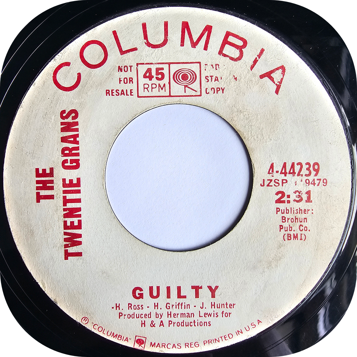 Twentie Grans, The - Giving Up Your Love Is Like - Columbia DEMO