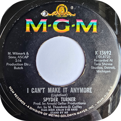Spyder Turner - I Can't Make It Anymore - MGM