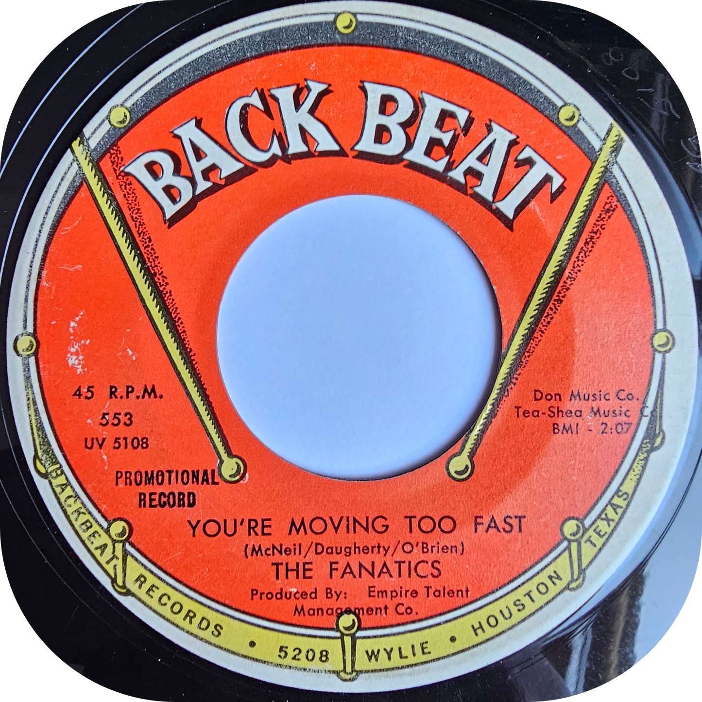 Fanatics, The - You're Moving Too Fast - Back Beat DEMO