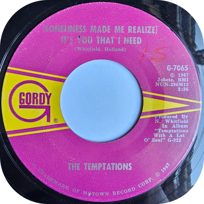 Temptations, The - It's You That I Need - Gordy