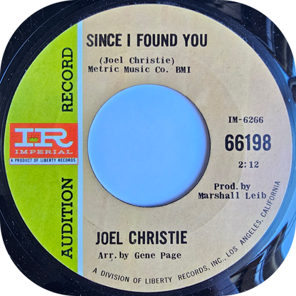 Joel Christie - Since I Found You - Imperial DEMO