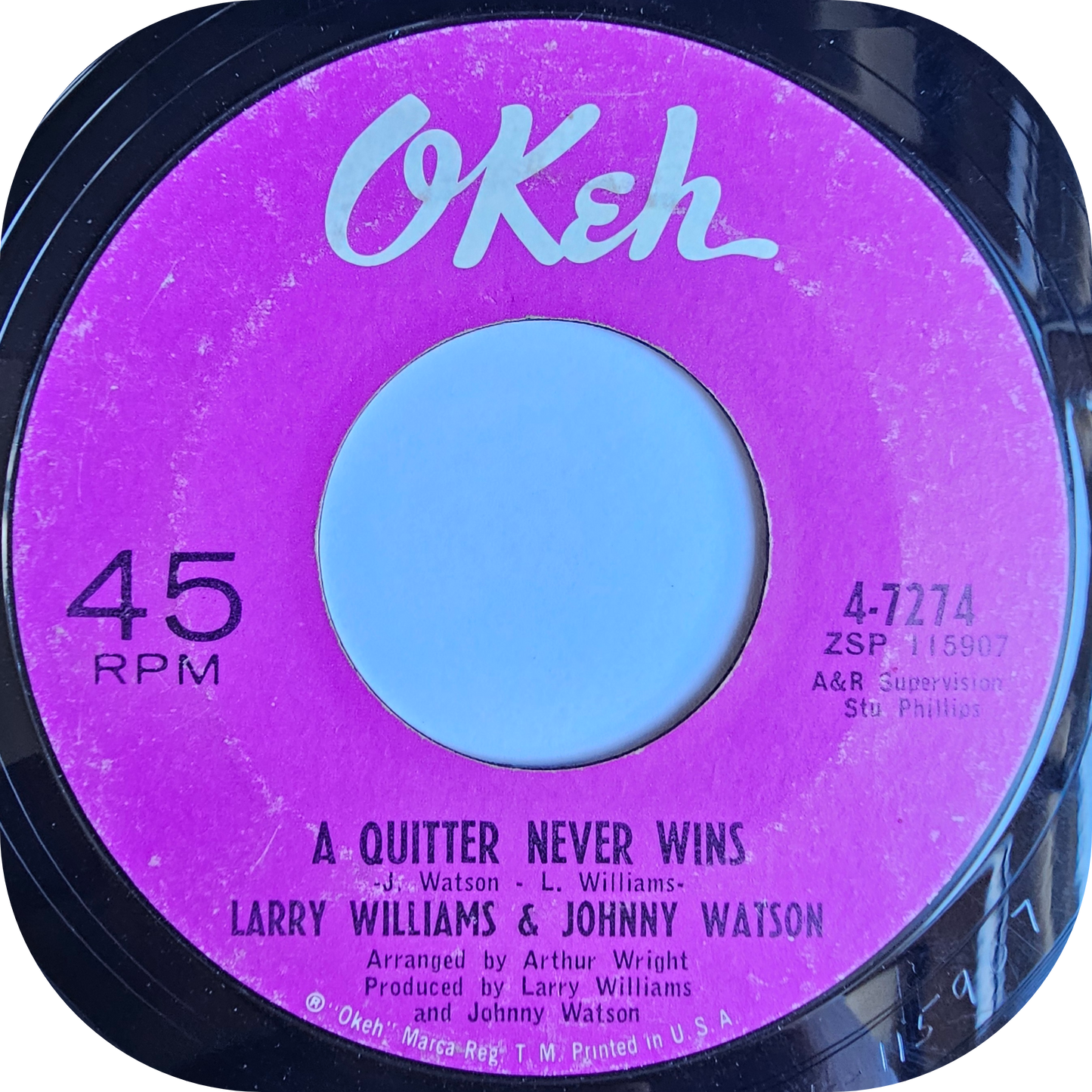 Larry Williams & Johnny Watson - A Quitter Never Wins - Okeh