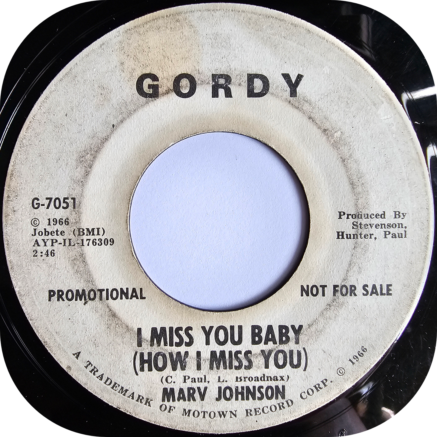 Marv Johnson - I Miss My Baby - Gordy DEMO