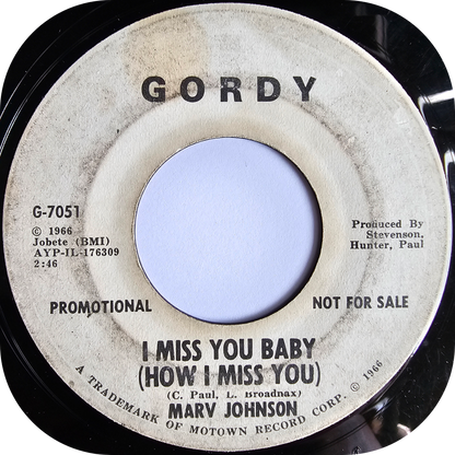 Marv Johnson - I Miss My Baby - Gordy DEMO