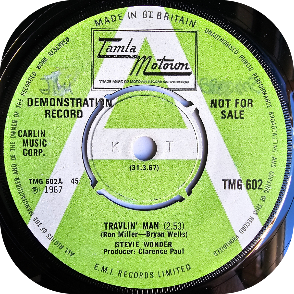 Stevie Wonder - Travlin' Man - Tamla Motown DEMO