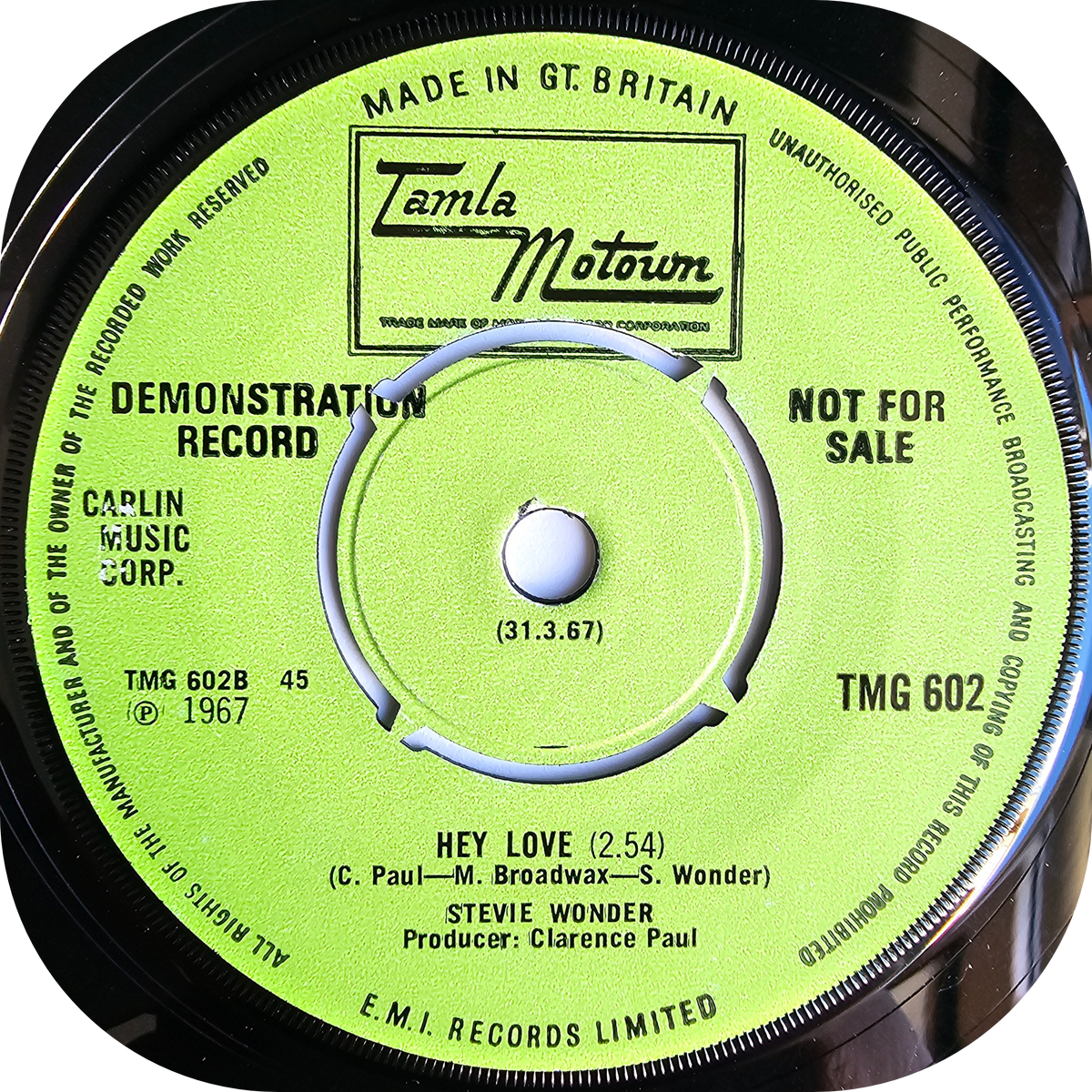Stevie Wonder - Travlin' Man - Tamla Motown DEMO