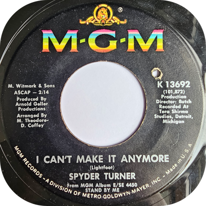 Spyder Turner - I Can't Make It Anymore - MGM