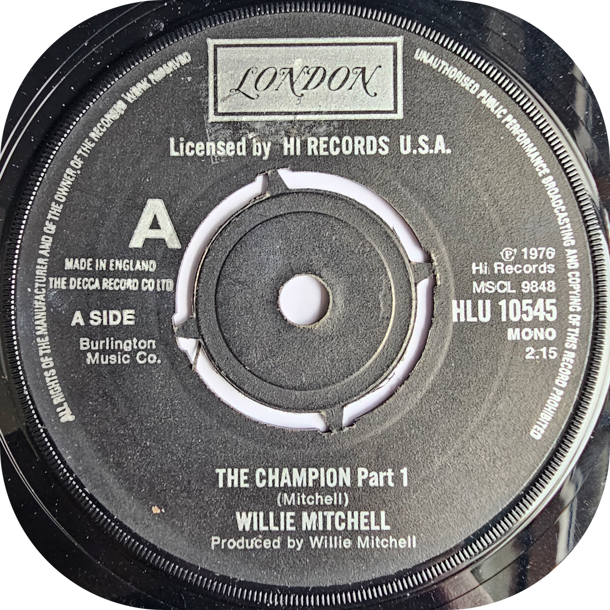 Willie Mitchell - The Champion - London