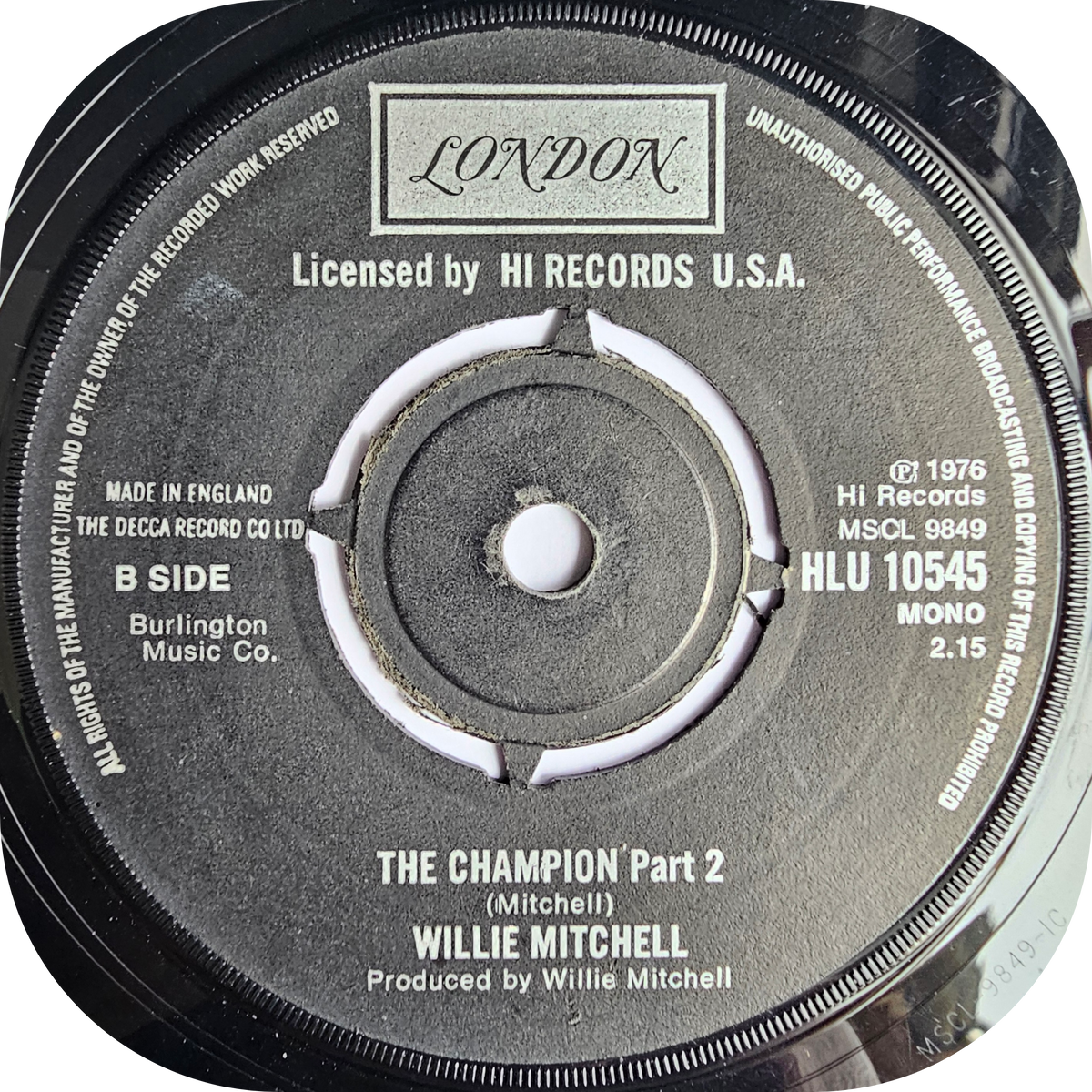 Willie Mitchell - The Champion - London