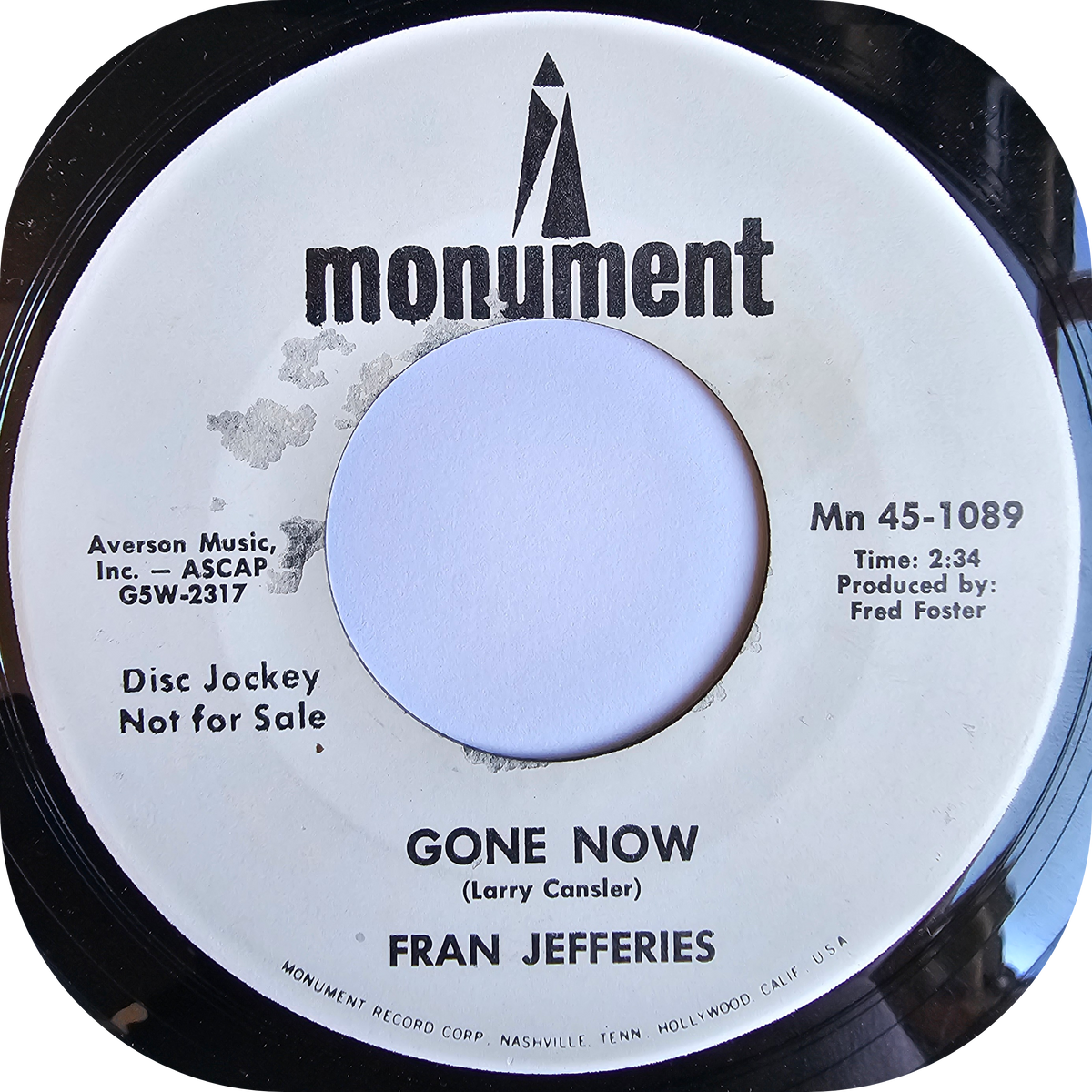 Fran Jefferies - Gone Now - Monument DEMO