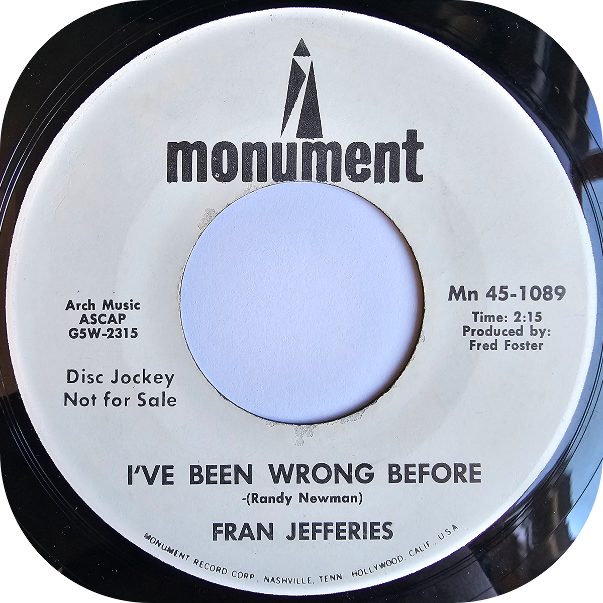 Fran Jefferies - Gone Now - Monument DEMO