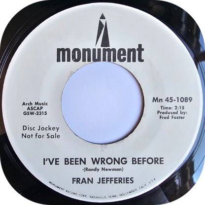 Fran Jefferies - Gone Now - Monument DEMO