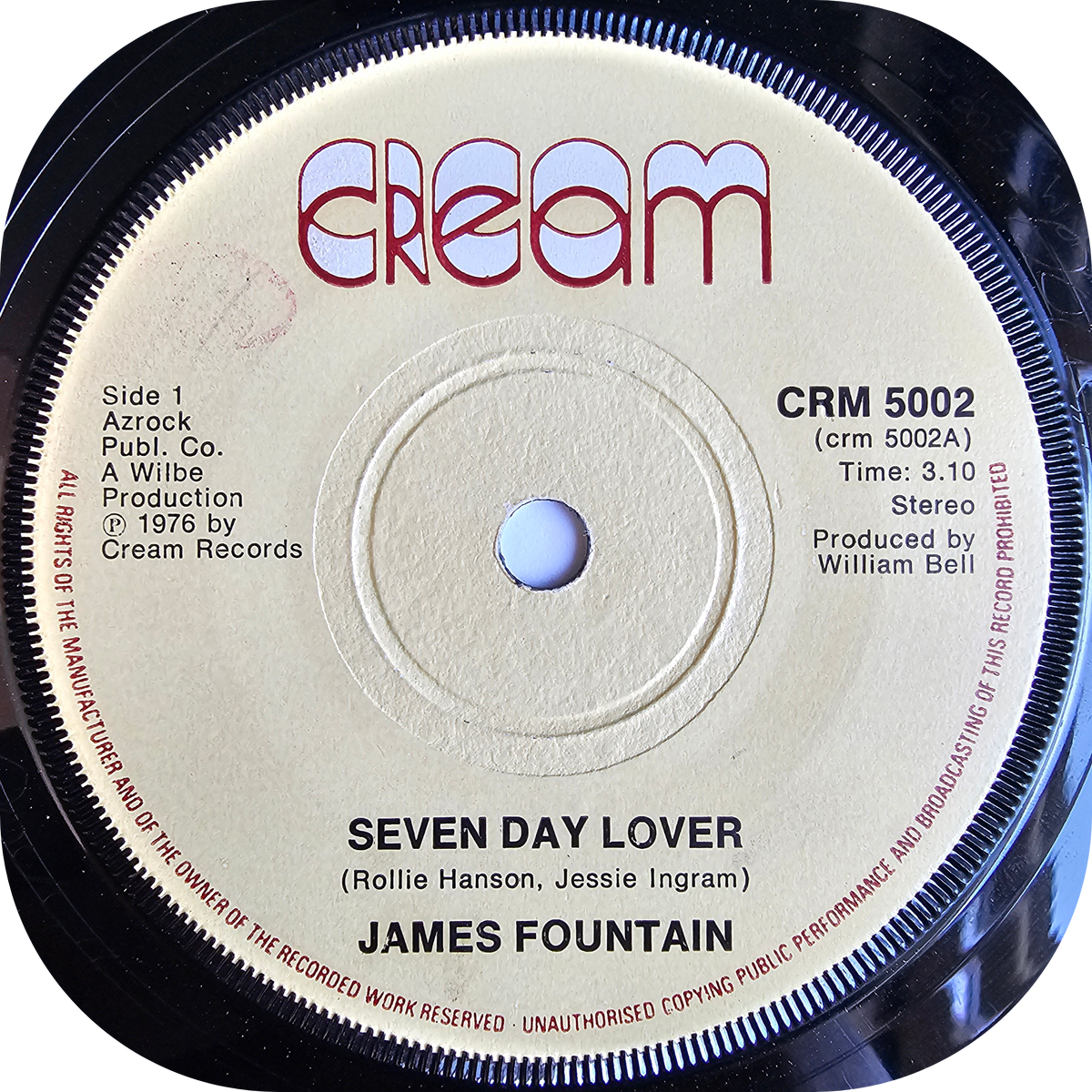 James Fountain - Seven Day Lover - Cream