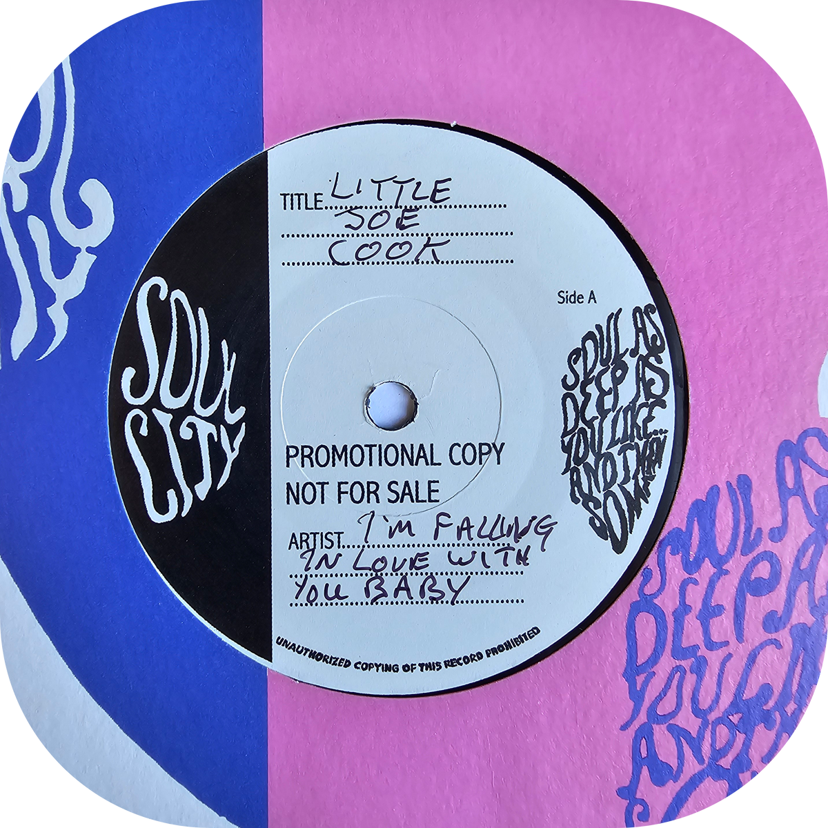 Little Joe Cook - I'm Falling In Love With You - Soul City TEST PRESS