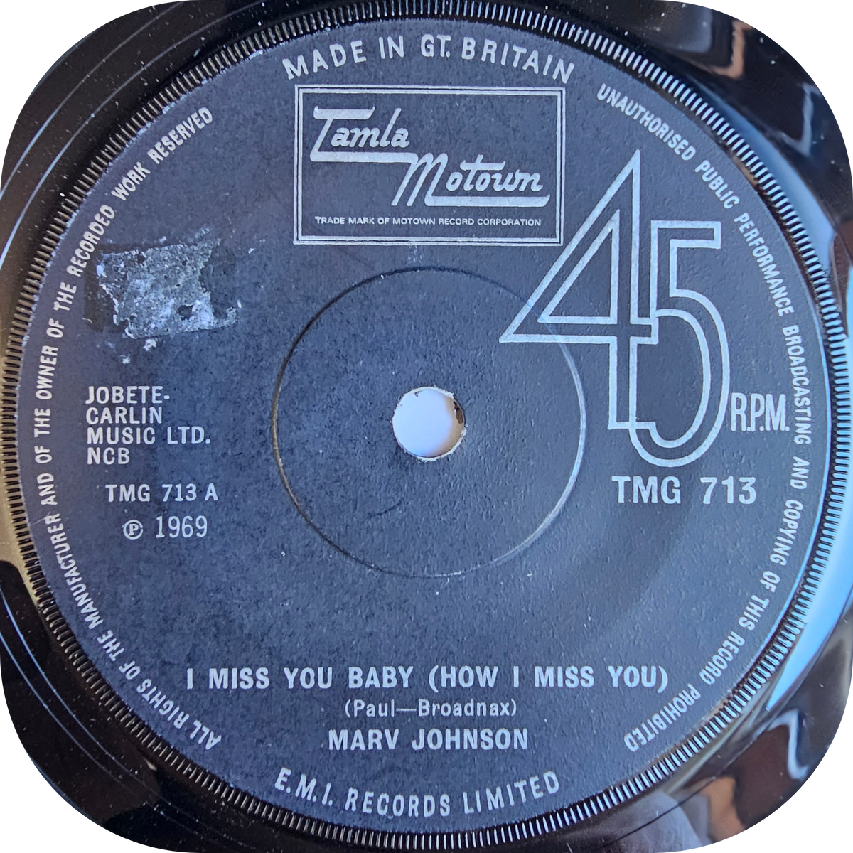 Marv Johnson - I Miss You Baby - Tamla Motown