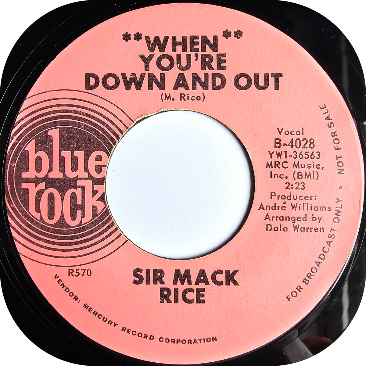 Sir Mack Rice - You Shouldn't Throw Stones - Blue Rock DEMO